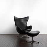 EGG CHAIR WITH MATCHING FOOT REST DESIGNED BY ARNE JACOBSEN